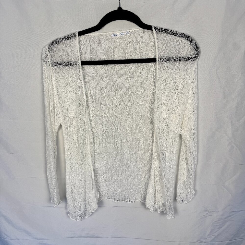 Blue Sky White Mesh Cardigan